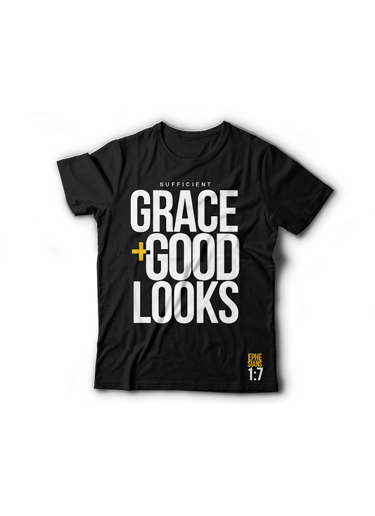 Grace +Good Looks T Shirt- Black: $15-$30