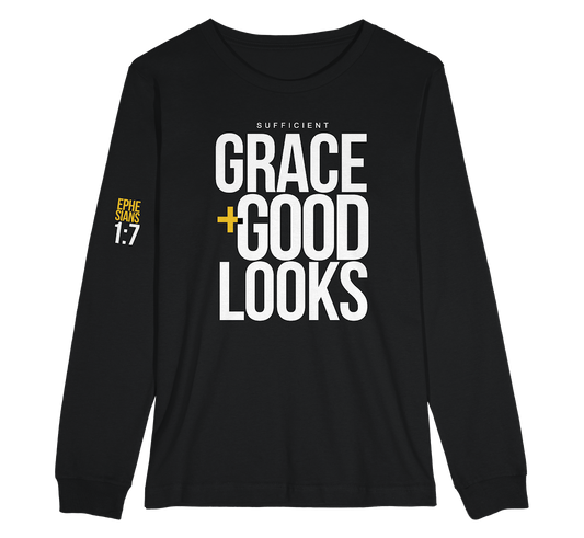 Grace +Good Looks Long Sleeve T Shirt- Black: $20-$40